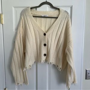 Carly Jean Los Angeles Raw Hem Cardigan